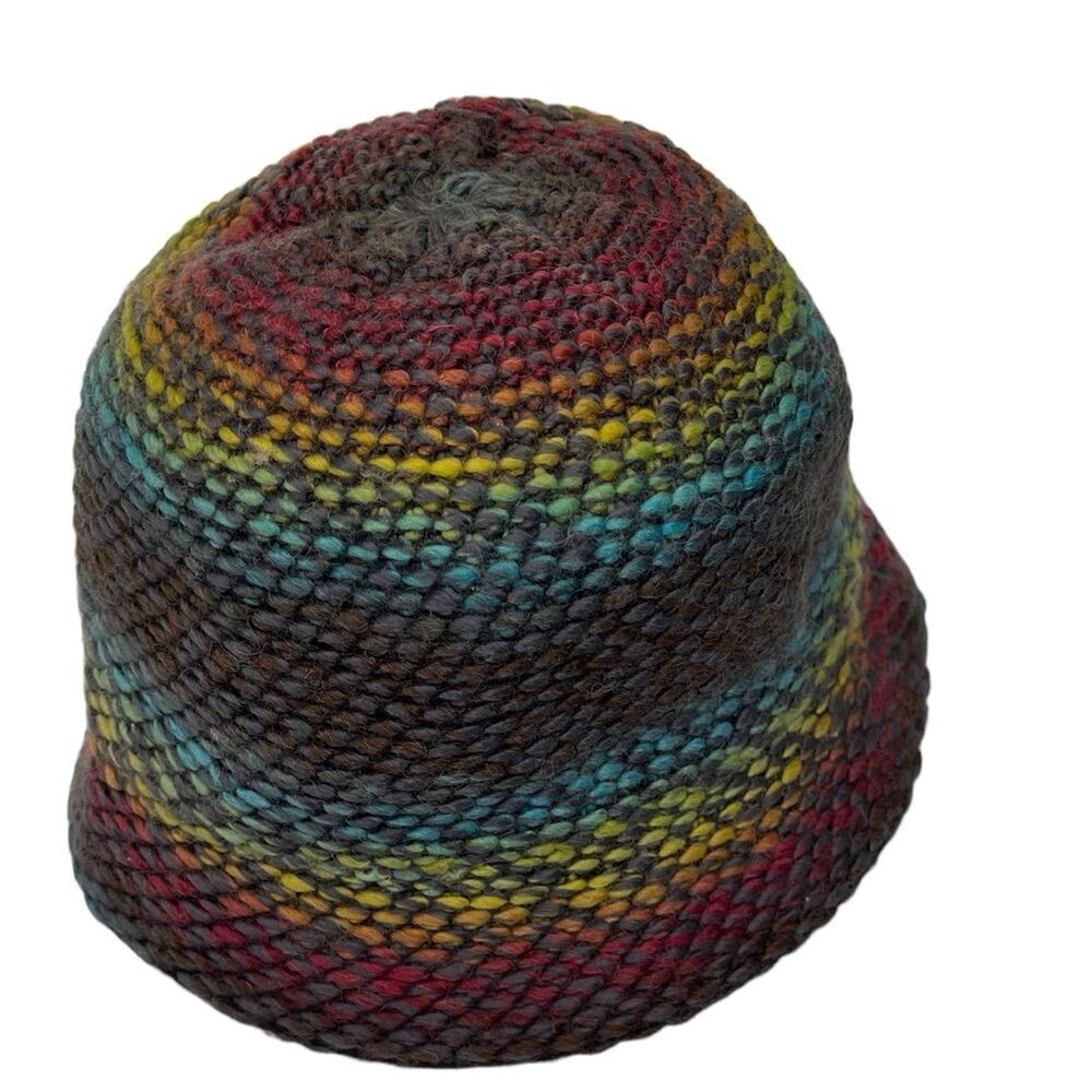 Multicolor Striped Knit Bucket Hat - Cozy Women’s Winter Accessory